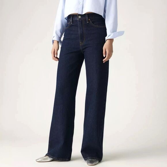 Levi's Denim - NWT $98 Levi's Ribcage Wide Leg Jeans Dark Wash High Rise Women Size 32x32 (J6)